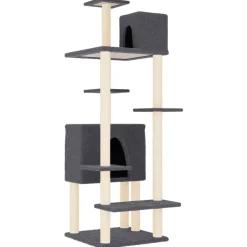 MAISON EXCLUSIVE - Arbre à chat avec griffoirs en sisal gris foncé 154 cm