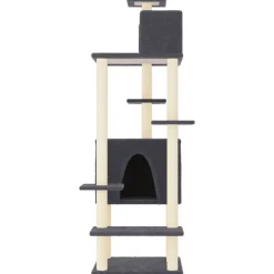 MAISON EXCLUSIVE - Arbre à chat avec griffoirs en sisal gris foncé 154 cm
