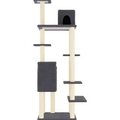 MAISON EXCLUSIVE - Arbre à chat avec griffoirs en sisal gris foncé 154 cm