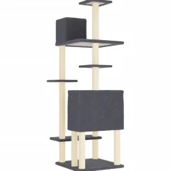 MAISON EXCLUSIVE - Arbre à chat avec griffoirs en sisal gris foncé 154 cm