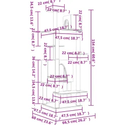 MAISON EXCLUSIVE - Arbre à chat avec griffoirs en sisal gris foncé 154 cm