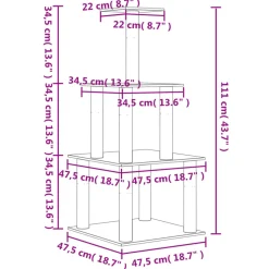 MAISON EXCLUSIVE - Arbre à chat avec griffoirs en sisal gris foncé 111 cm