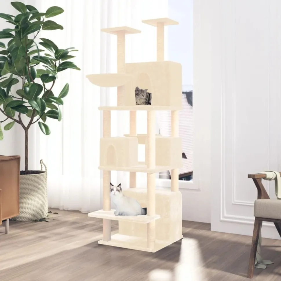 MAISON EXCLUSIVE - Arbre à chat avec griffoirs en sisal crème 180 cm
