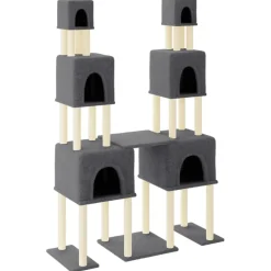MAISON EXCLUSIVE - Arbre à chat avec griffoirs en sisal gris foncé 199 cm