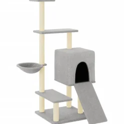 MAISON EXCLUSIVE - Arbre à chat avec griffoirs en sisal gris clair 130,5 cm