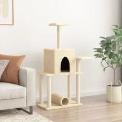 MAISON EXCLUSIVE - Arbre à chat avec griffoirs en sisal crème 122 cm