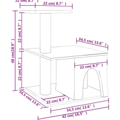 MAISON EXCLUSIVE - Arbre à chat avec griffoirs en sisal crème 48 cm