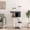 MAISON EXCLUSIVE - Arbre à chat avec griffoirs en sisal gris foncé 143 cm