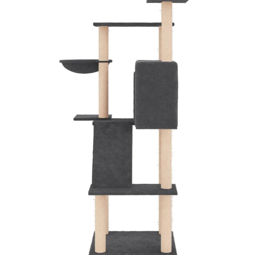 MAISON EXCLUSIVE - Arbre à chat avec griffoirs en sisal gris foncé 143 cm