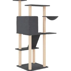 MAISON EXCLUSIVE - Arbre à chat avec griffoirs en sisal gris foncé 143 cm