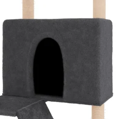 MAISON EXCLUSIVE - Arbre à chat avec griffoirs en sisal gris foncé 143 cm