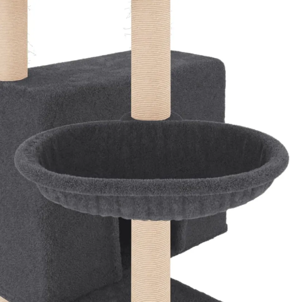 MAISON EXCLUSIVE - Arbre à chat avec griffoirs en sisal gris foncé 143 cm