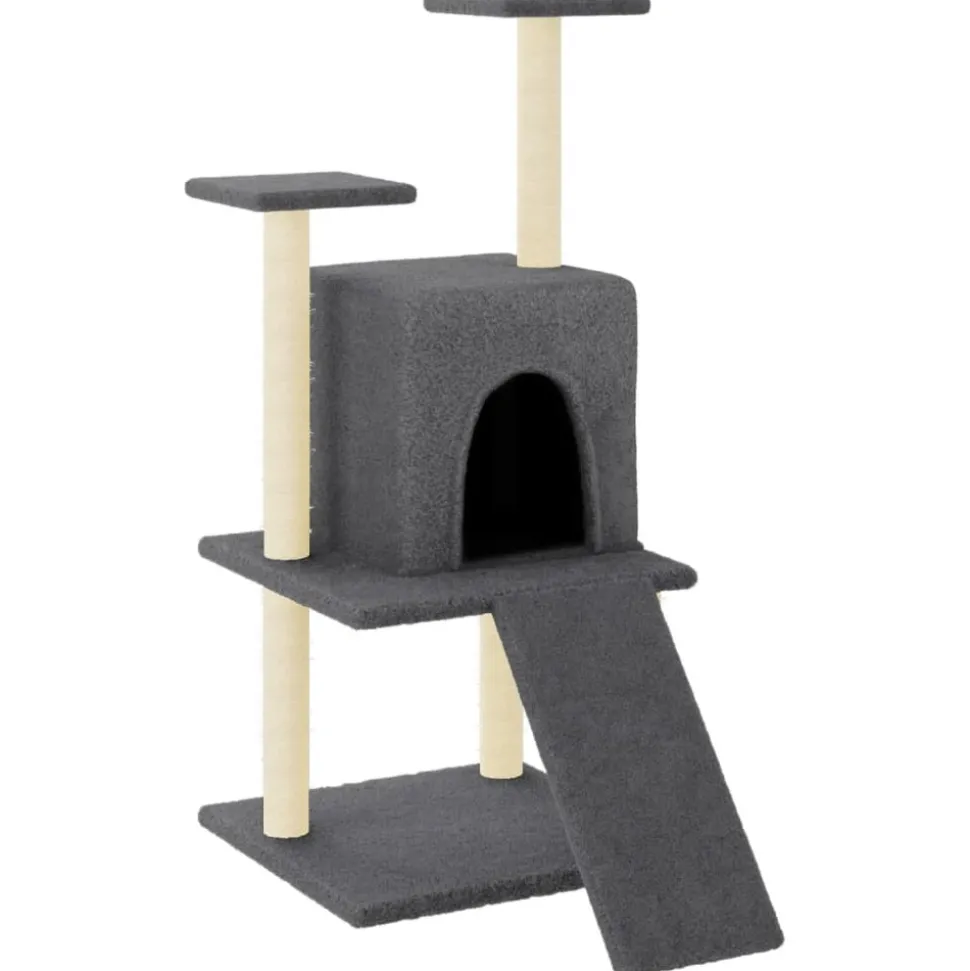 MAISON EXCLUSIVE - Arbre à chat avec griffoirs en sisal gris foncé 110 cm