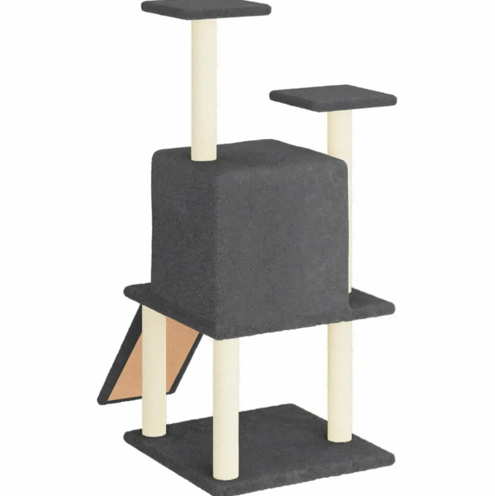 MAISON EXCLUSIVE - Arbre à chat avec griffoirs en sisal gris foncé 110 cm