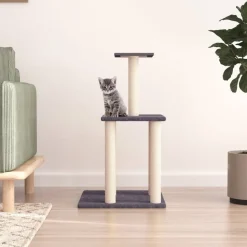 MAISON EXCLUSIVE - Arbre à chat avec griffoirs en sisal gris foncé 85,5 cm