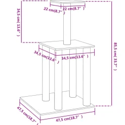 MAISON EXCLUSIVE - Arbre à chat avec griffoirs en sisal gris foncé 85,5 cm