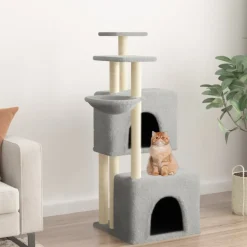 MAISON EXCLUSIVE - Arbre à chat avec griffoirs en sisal gris clair 122 cm
