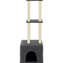 MAISON EXCLUSIVE - Arbre à chat avec griffoirs en sisal gris foncé 133,5 cm