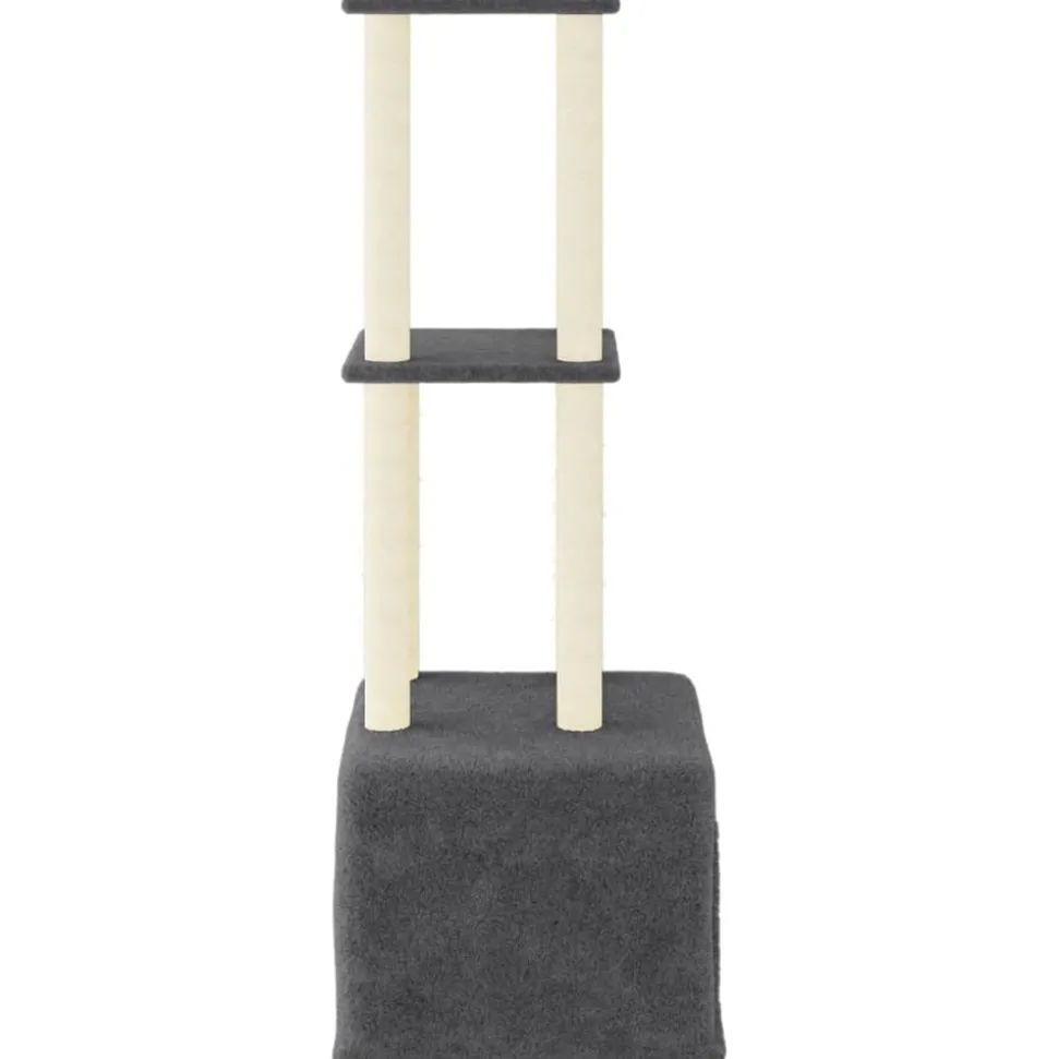 MAISON EXCLUSIVE - Arbre à chat avec griffoirs en sisal gris foncé 133,5 cm