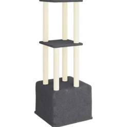 MAISON EXCLUSIVE - Arbre à chat avec griffoirs en sisal gris foncé 133,5 cm