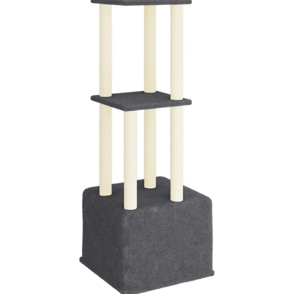 MAISON EXCLUSIVE - Arbre à chat avec griffoirs en sisal gris foncé 133,5 cm