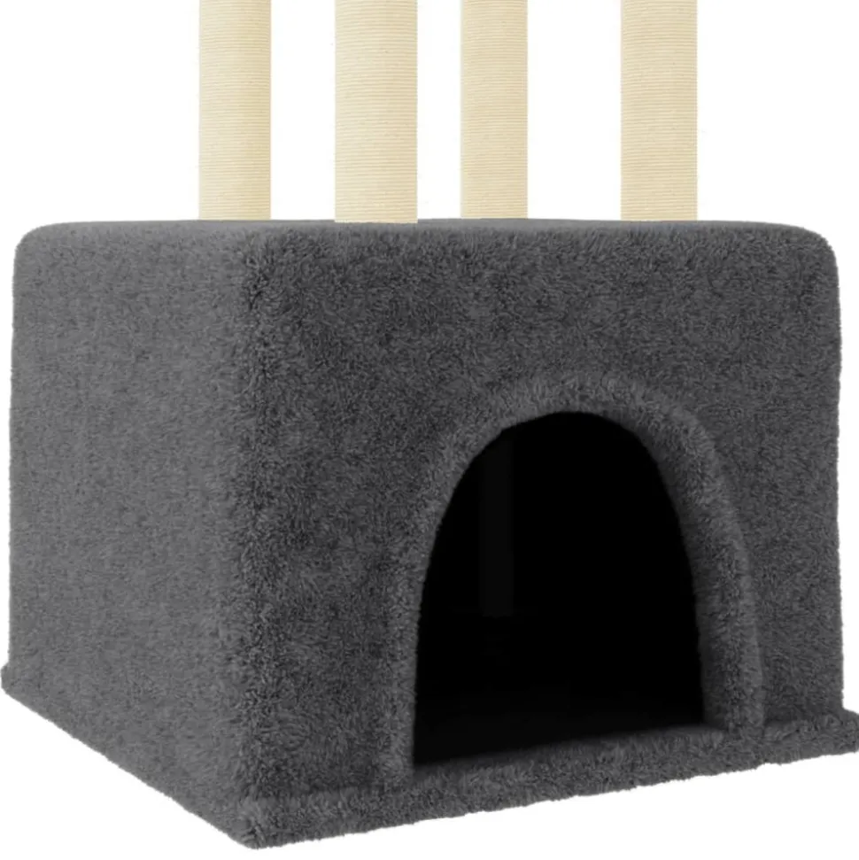 MAISON EXCLUSIVE - Arbre à chat avec griffoirs en sisal gris foncé 133,5 cm