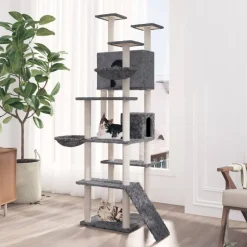 MAISON EXCLUSIVE - Arbre à chat avec griffoirs en sisal gris foncé 191 cm