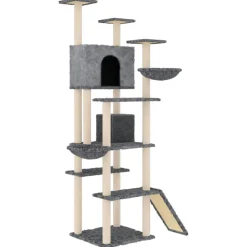 MAISON EXCLUSIVE - Arbre à chat avec griffoirs en sisal gris foncé 191 cm