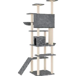 MAISON EXCLUSIVE - Arbre à chat avec griffoirs en sisal gris foncé 191 cm