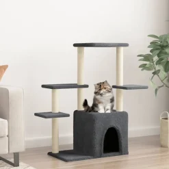 MAISON EXCLUSIVE - Arbre à chat avec griffoirs en sisal gris foncé 97,5 cm