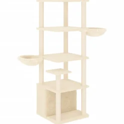 MAISON EXCLUSIVE - Arbre à chat avec griffoirs en sisal crème 147 cm