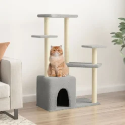 MAISON EXCLUSIVE - Arbre à chat avec griffoirs en sisal gris clair 107,5 cm