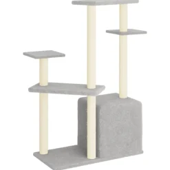 MAISON EXCLUSIVE - Arbre à chat avec griffoirs en sisal gris clair 107,5 cm