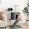 MAISON EXCLUSIVE - Arbre à chat avec griffoirs en sisal gris foncé 110,5 cm