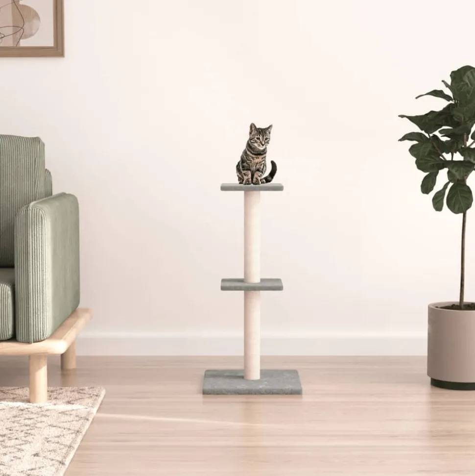 MAISON EXCLUSIVE - Arbre à chat avec griffoirs en sisal gris clair 73 cm