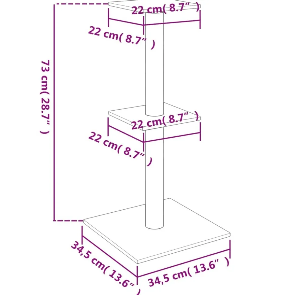 MAISON EXCLUSIVE - Arbre à chat avec griffoirs en sisal gris clair 73 cm