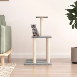 MAISON EXCLUSIVE - Arbre à chat avec griffoirs en sisal gris clair 85,5 cm