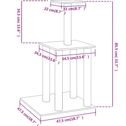 MAISON EXCLUSIVE - Arbre à chat avec griffoirs en sisal gris clair 85,5 cm