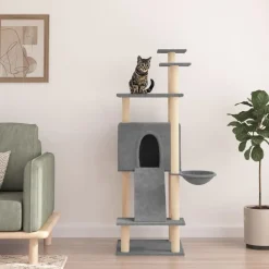 MAISON EXCLUSIVE - Arbre à chat avec griffoirs en sisal gris clair 153 cm