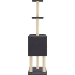 MAISON EXCLUSIVE - Arbre à chat avec griffoirs en sisal gris foncé 145 cm