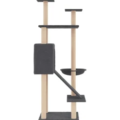 MAISON EXCLUSIVE - Arbre à chat avec griffoirs en sisal gris foncé 153 cm