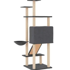 MAISON EXCLUSIVE - Arbre à chat avec griffoirs en sisal gris foncé 153 cm
