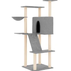 MAISON EXCLUSIVE - Arbre à chat avec griffoirs en sisal gris clair 143 cm