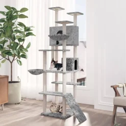 MAISON EXCLUSIVE - Arbre à chat avec griffoirs en sisal gris clair 191 cm