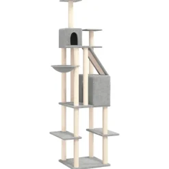 MAISON EXCLUSIVE - Arbre à chat avec griffoirs en sisal gris clair 201 cm