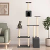 MAISON EXCLUSIVE - Arbre à chat avec griffoirs en sisal gris foncé 180 cm