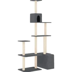MAISON EXCLUSIVE - Arbre à chat avec griffoirs en sisal gris foncé 180 cm