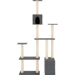 MAISON EXCLUSIVE - Arbre à chat avec griffoirs en sisal gris foncé 180 cm