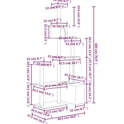 MAISON EXCLUSIVE - Arbre à chat avec griffoirs en sisal gris foncé 180 cm