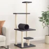 MAISON EXCLUSIVE - Arbre à chat avec griffoirs en sisal gris foncé 136 cm